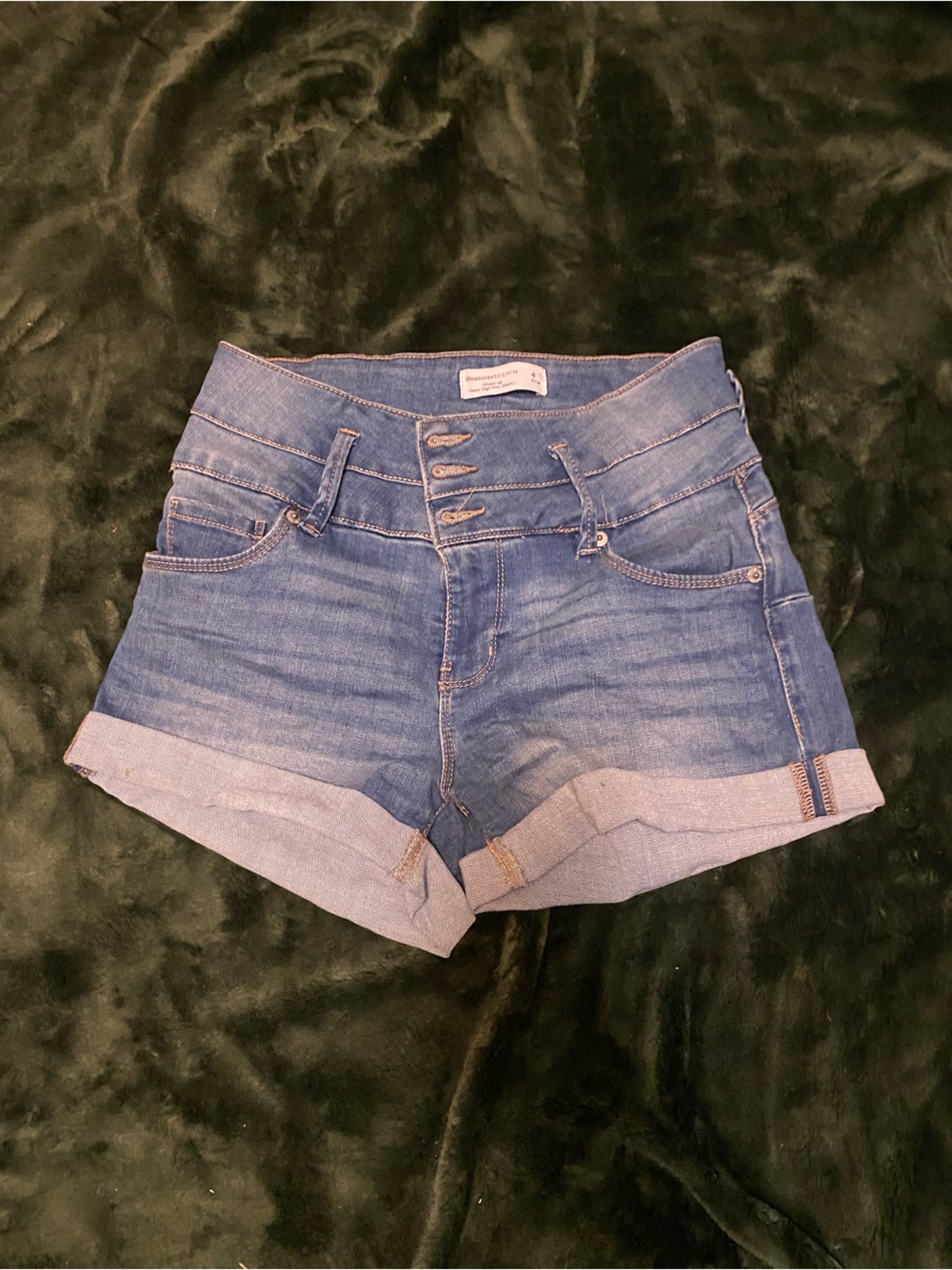 Bluenotes Light Blue High-Rise Denim Shorts